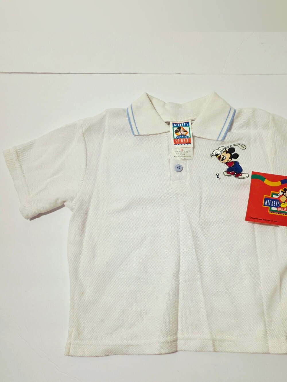 Vintage Disney Mickey Mouse White Polo Shirt for Kids